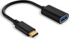USB C naar A adapter- USB A female - USB 3.1 - Zwart - 0.5 meter - Allteq