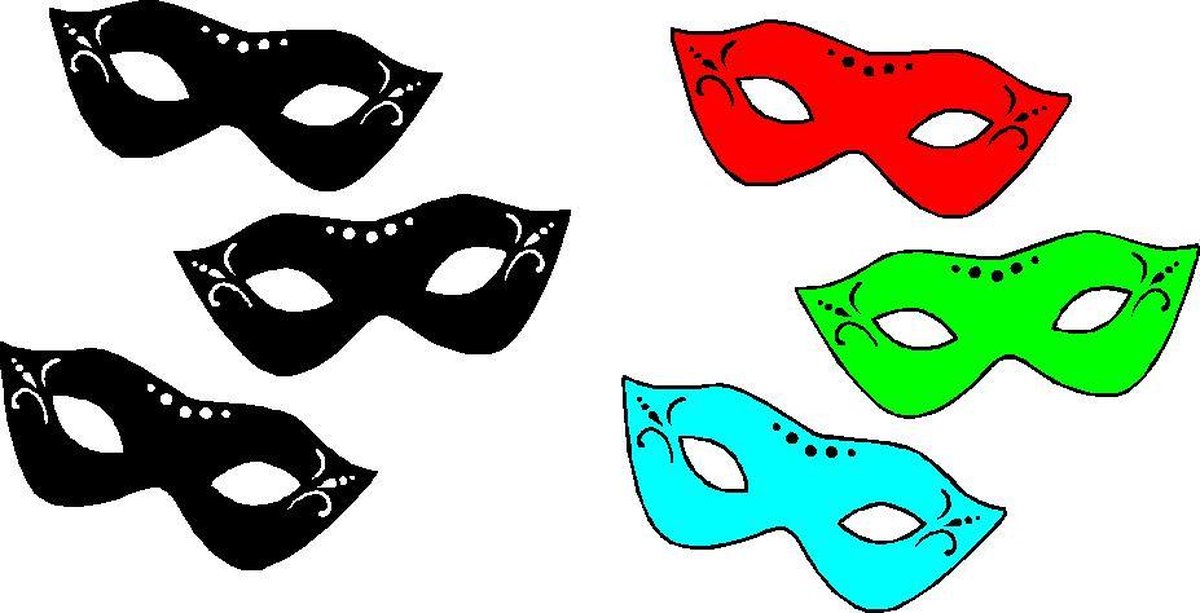 Carnaval raamsticker masker zwart Groot