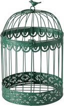 Groene decoratieve metalen vogelkooi maat L