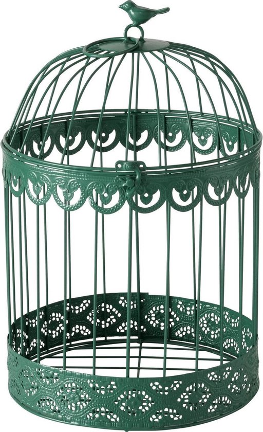 Cage à oiseaux décorative en métal vert taille M. | bol