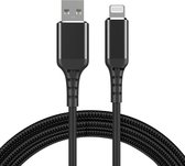 USB A naar Lightning kabel - 2.0 - Apple MFI gecertificeerd - Nylon mantel - Zwart - 0.5 meter - Allteq