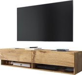 Maison’s Tv meubel – Tv Kast meubel – Tv meubel – Tv Meubels – Tv meubels Hout – Eiken hout  – Bruin – No LED – Wander – 140x30x32,5