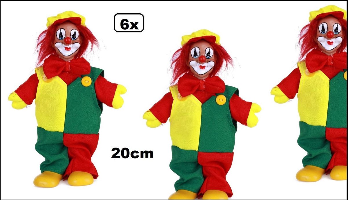 Lot de 6 mini clown musical Fleur Carnaval 8 x 5 cm chacun