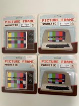 Fotolijst magneet: in old school televisie/computer vorm - set van 4 stuks (retro)