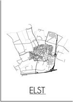 Elst Plattegrond poster B2 poster (50x70cm) - DesignClaud