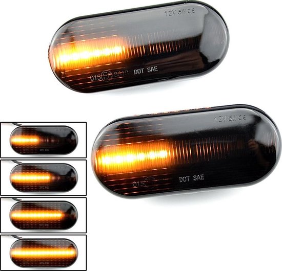 LED Dynamic Zijknipperlichten voor Ford C-Max Fiesta Focus Fusion Galaxy / 14805294 / Smoke - Zwart - Merkloos