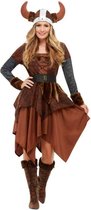 Smiffy's - Piraat & Viking Kostuum - Barbaarse Viking Koningin Erna - Vrouw - Bruin - Small - Carnavalskleding - Verkleedkleding