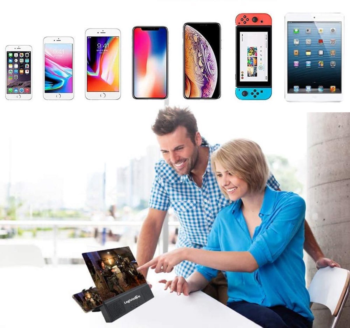 Loupe d'écran pour smartphone Logivision avec son Loupe d'écran