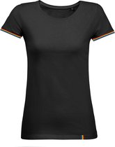 SOLS Dames/dames Regenboog T-Shirt (Diep zwart/multikleurig)