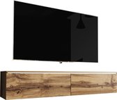 Maison’s Tv meubel - Tv Kast meubel - Tv meubel -Tv Meubels - Tv meubels Wotan Oak - Tv meubel hout - Eiken bruin - LED - Kane -  140x30x33