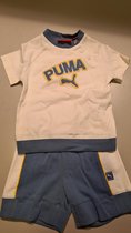 Puma set wit/blauw maat 68 (3-6 maanden) shirt met broekje
