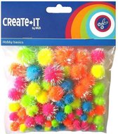 Creat It Glitter Pompoms 75 Stuks Neon