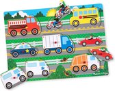 Melissa & Doug Houten Puzzel Voertuigen 8 Figuren