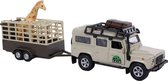 Kids Globe Safariset met Die-Cast Landrover + Aanhanger en 2 Giraffen