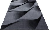 Modern laagpolig vloerkleed Parma - zwart 9240 - 80x150 cm