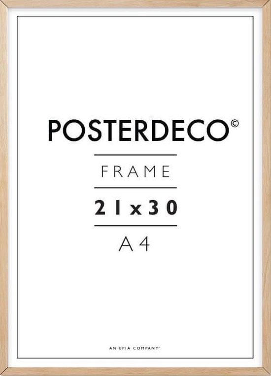 Fotolijst - Posterdeco - Premium Hout - Fotomaat 21x30 cm (A4) - Posterlijst - Fotolijstje - Eik