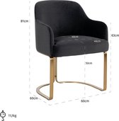 Eetkamerstoel velvet velours gouden poten (r-000SP38047)