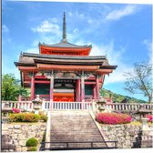 Dibond - Voorkant Kiyomizu-dera - Japan - 80x80cm Foto op Aluminium (Met Ophangsysteem)