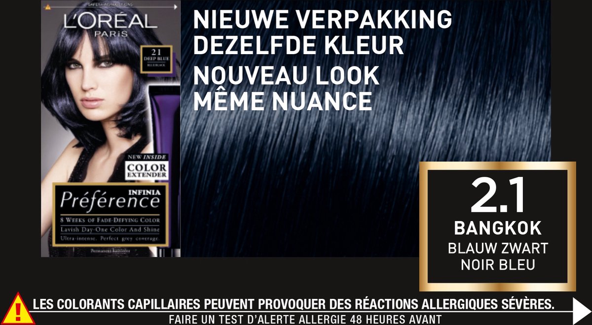 L'Oréal Paris Préférence 2.10 - Blauw Zwart - Permanente Kleuring -  Extra-Langhoudend | bol