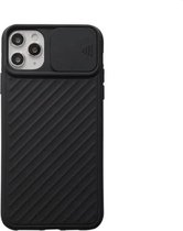 iPhone 12 Mini Hoesje - 5.4 inch - Siliconen Back Cover Case met Camera Slider Zwart