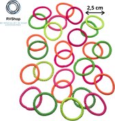 Gekleurde Ribbel Elastiekjes - 100 stuks - Elastiek - Trendy Kleuren - Geribbeld - Haar Elastiekjes - Haaraccessoires - Dames Meisjes Kinderen Baby's - Wegwerp Elastische Haarbanden - Gratis 