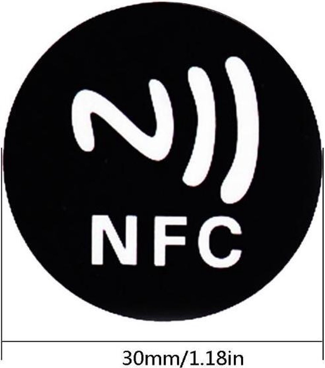 NFC Tags NTAG213 - NFC Stickers - Zwart - Metal - 12 stuks