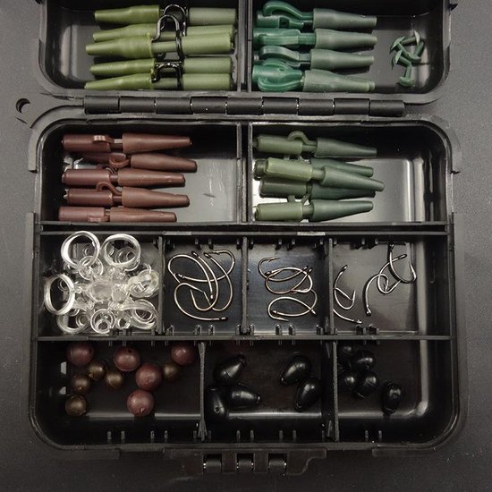 Tacklebox - Karper - Karpervissen - Karper set - Karperset - Karpervissen materiaal - Karpervissen accessoires set - Vis set - Vishaak - Wartels - Boilienaald - 93 stuks/set
