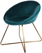 DINA Karl fauteuil - blauwe stof - B 64 x D 63 x H 74 cm
