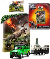 Jurassic World dekbedovertrek Dino-1persoons-140x200-dinosaurus dekbed , incl. Speelgoed Dino Transport