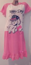 Dames nachthemd met hondenafbeelding XXXL roze