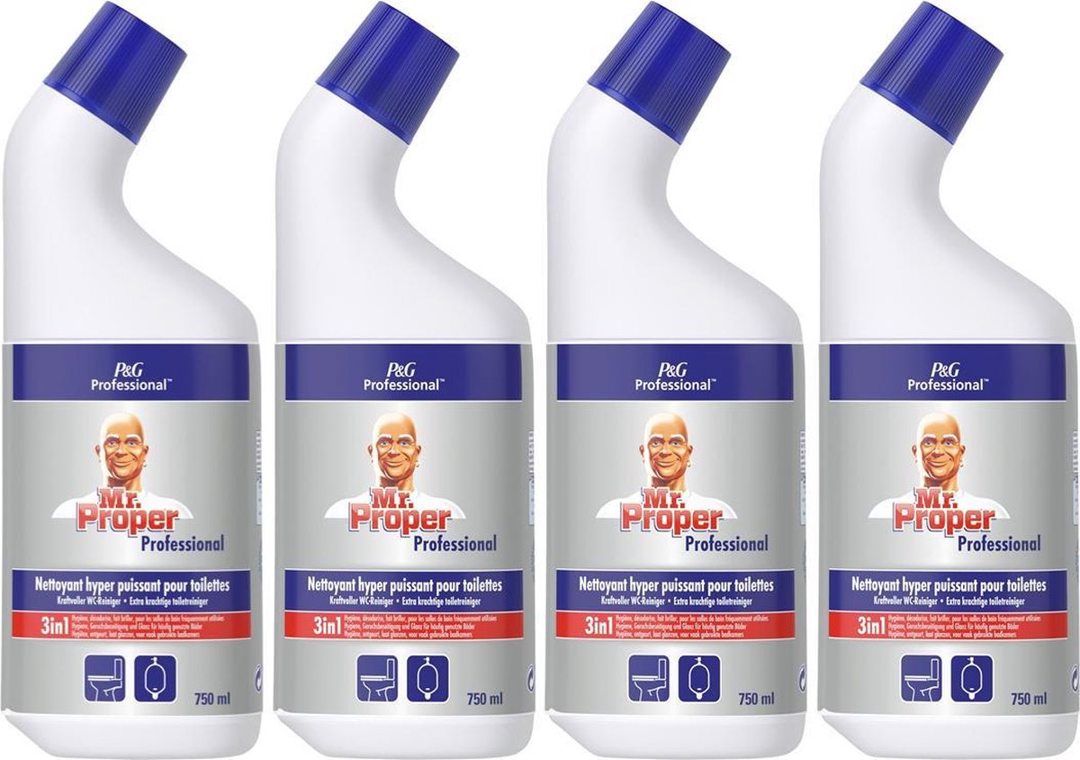 Mr Proper Toiletreiniger 3in1 Hygiëne - 4 x 750 ml