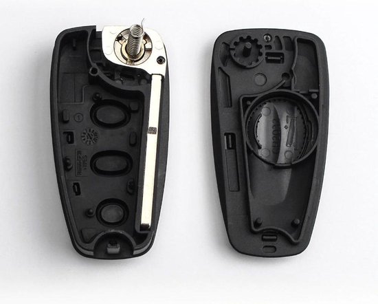 Autosleutel 3 Knoppen HU101BRS8 geschikt voor Ford sleutel / Focus / Ford Galaxy / Ford S Max / Ford Tourneo / Ford Transit / Ford sleutel + gevlochten bruin PU-lederen sleutelhanger. - Merkloos