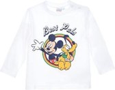 Disney - Mickey Mouse - baby/peuter - longsleeve - wit - maat 4-6 mnd (68)
