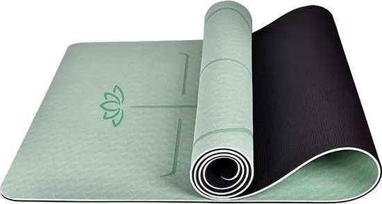 Rusteloosheid Rook Korst Professionele Yoga mat Groen Zwart | Patroon Buddha 6 mm | Eco Friendly |  Anti Slip |... | bol.com
