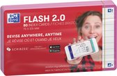 Oxford Flash 2.0 - Flashcards - Ligné - A7 - Bordure fuchsia - 80 pièces