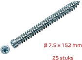 TQ4U kozijnschroef 7.5 x 152 mm | verzinkt | verzonken schroefkop T30 | 25 stuks