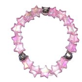 Enkelbandje- Kinderen- Roze -ster- Poesje-Kunststof- Elastisch- 17 cm- enkel versiering