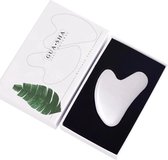 Gua Sha Schraper - Jade Steen Gezichtstool - 100% echte Wit Quartz met box