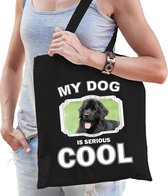 Newfoundlander  honden tasje zwart volwassenen en kinderen - my dog serious is cool kado boodschappe