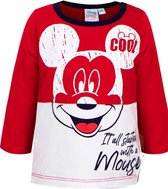 Disney - Mickey Mouse - baby/peuter - longsleeve - rood/wit - maat 18-24 mnd (86/92)