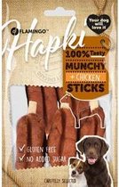 Flamingo hondensnack Hapki munchy sticks met kip 7,5cm 5st 100gr. Let op: 1 zakje met 5 stuks!