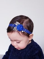Poshy Petals Elegant Satijnen Haarband Donkerblauw voor Meisjes/Baby's