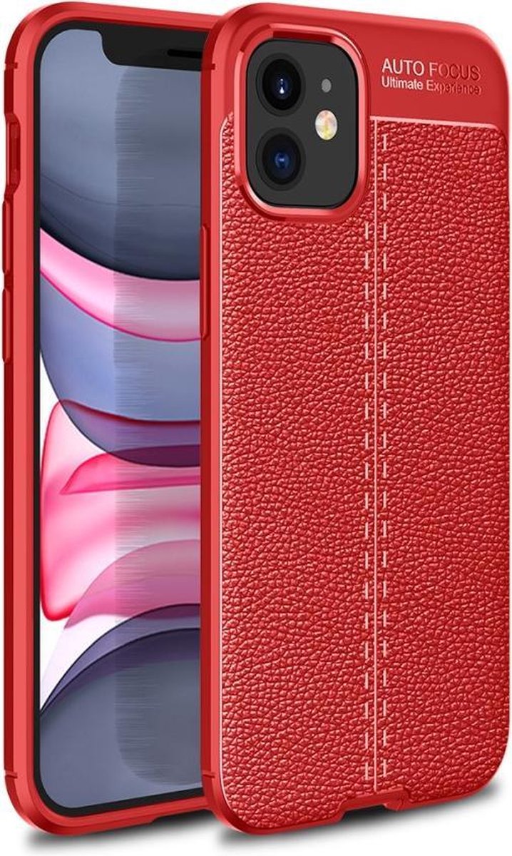 Softcase iPhone 12 mini rood - geribbeld oppervlak