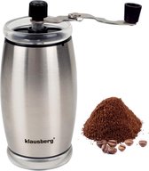 Klausberg handmatige koffiemolen / instelbare molen / RVS