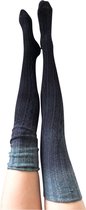 Moodadventures | Overknee Sokken Ombre Grijs | 80% Katoen | Extra Lang | Maat 36-40