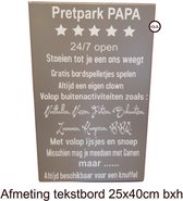 Tekstbord Pretpark Wand borden  Klussen Mannen Papa Vader Werkplaats Spreukbord Woondecoratie, Cadeau Vaderdag Verjaardag Handgemaakt Hout Mancave Veranda