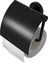 Geesa Porte-rouleau de papier toilette Nemox Black (avec couvercle)