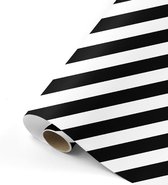 Cadeaupapier Bold Lines zwart/wit 70x200 cm