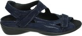 Durea 7258 E - Volwassenen Platte sandalenDames Sandalen - Kleur: Blauw - Maat: 38.5