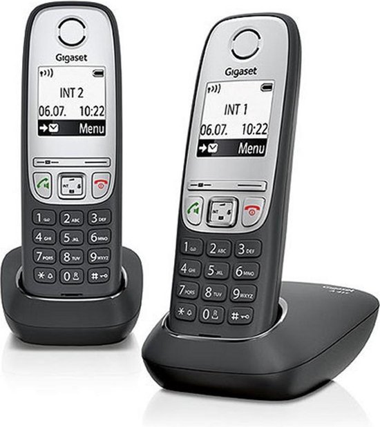 Gigaset A415 - Duo DECT telefoon - Handsfree functie,  2 handsets - Zwart